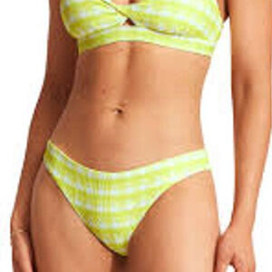 SEAFOLLY Sea Dive Textured Hipster BOTTOM Wild Lime #40054-939 Size US 10 M